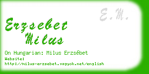 erzsebet milus business card
