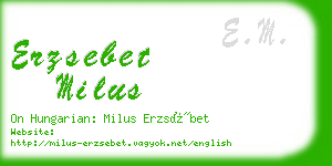 erzsebet milus business card